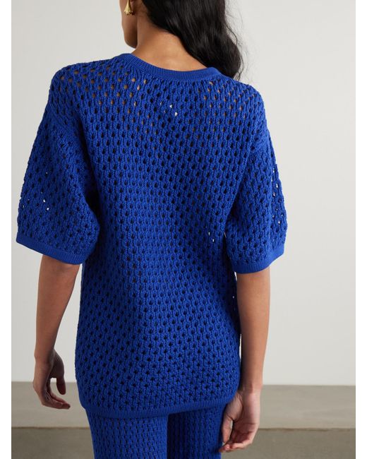 Escvdo Blue Espina Oberteil Aus Gehäkelter Baumwolle