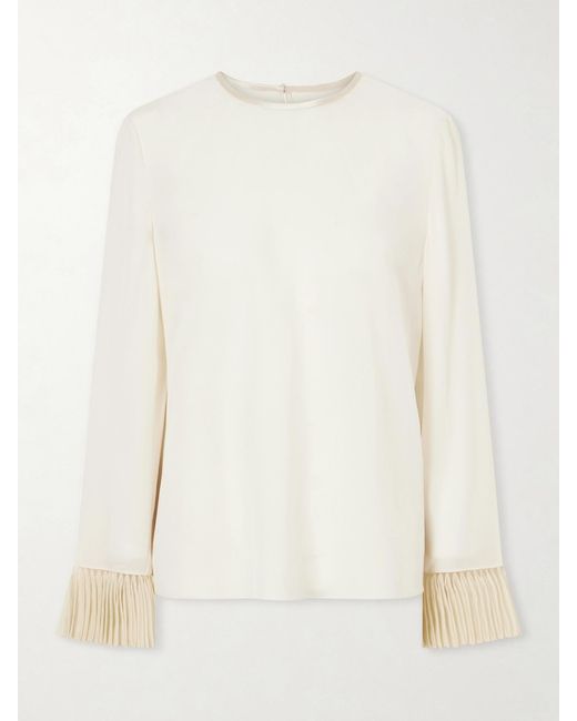 Valentino Garavani White Silk Crepe De Chine Blouse