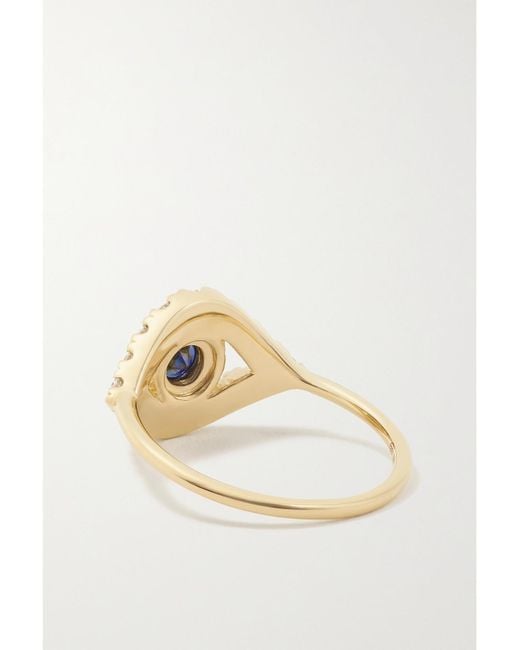 Sydney Evan Metallic Large Evil Eye 14-Karat, Sapphire And Diamond Ring