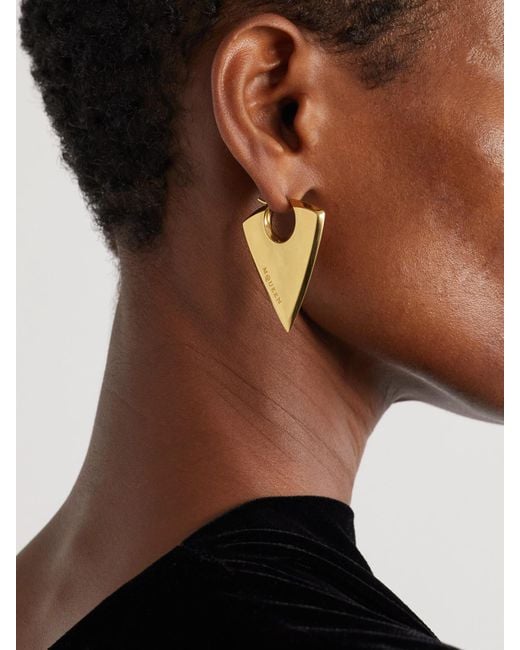 Alexander McQueen White Arrow Goldfarbene Ohrringe