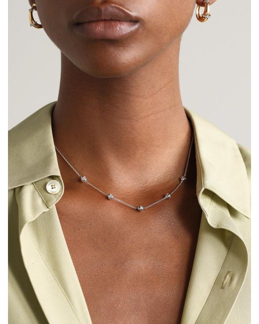 L'Atelier Nawbar Natural The 5 Dots Kette Aus 18 Karat Weißgold Mit Diamanten