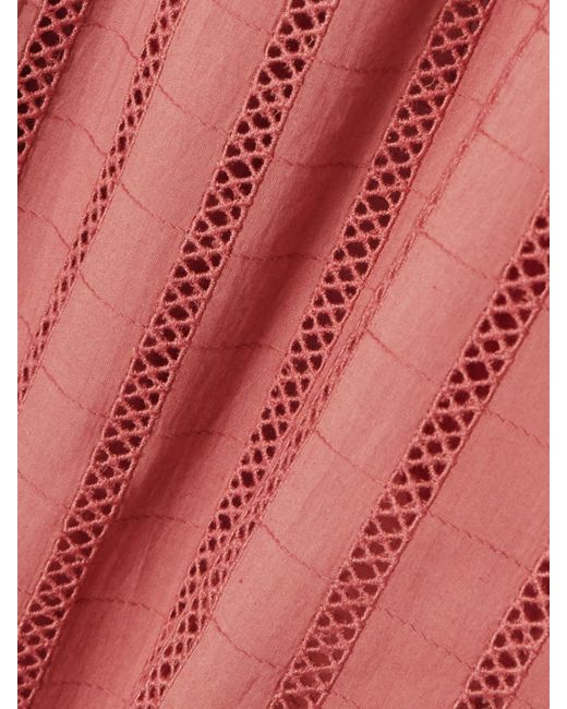 Alix Of Bohemia Pink Otto Rouge Embroidered Cotton Pants