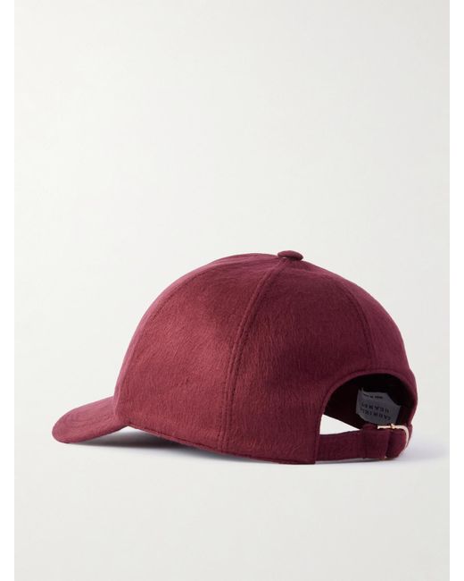 Gabriela Hearst Red Zed Brushed-Silk And Cashmere-Blend Baseball Cap