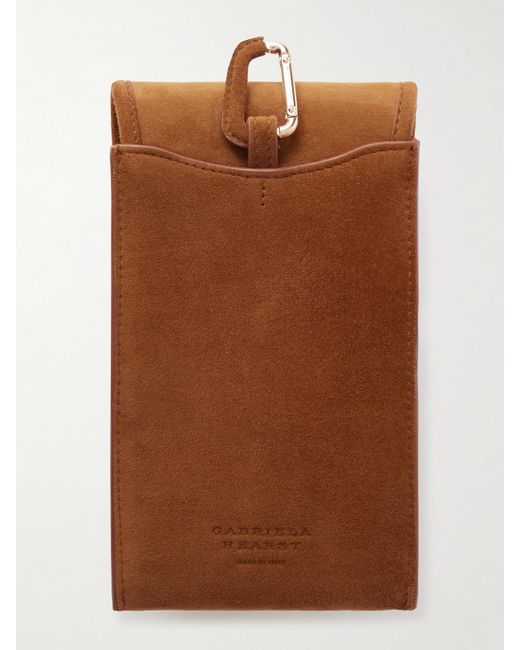 Gabriela Hearst Brown Suede Sunglasses Pouch