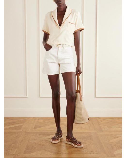Johanna Ortiz Natural Terry Cropped Cotton-Blend Terry Top