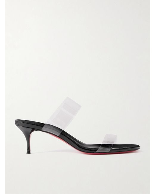 Christian Louboutin White Just Nothing 55 Pvc Mules
