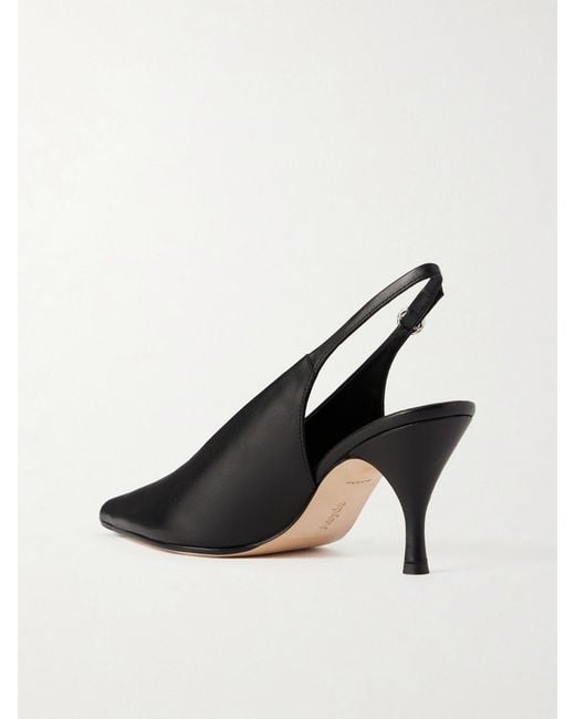 Aeyde Black Carla Slingback-Pumps Aus Leder