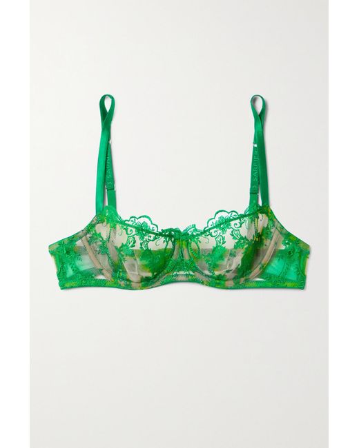 I.D Sarrieri + Net Sustain Petal Bloom Embroidered Tulle Underwired