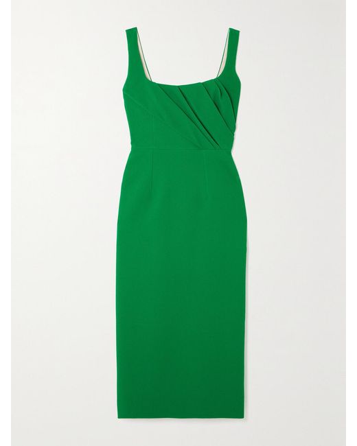 Emilia Wickstead Green Arina Textured Midi Dress