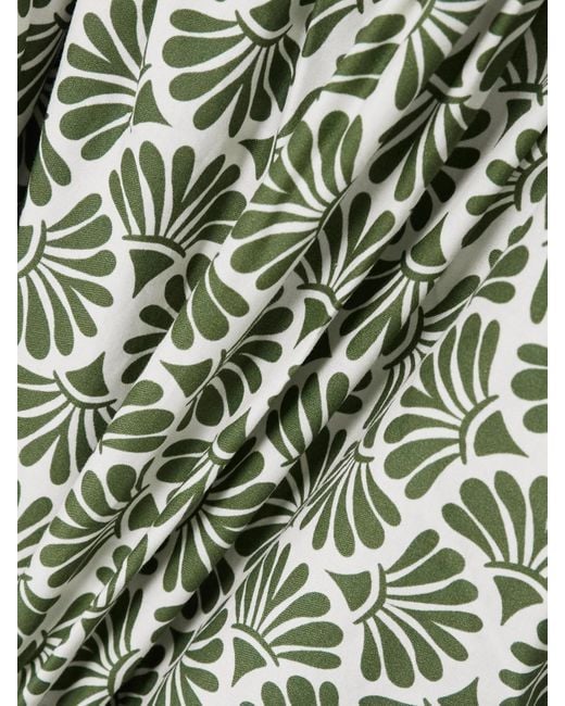 Matteau Green Tiered Floral-Print Organic Cotton Maxi Dress