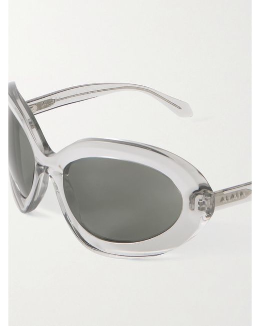 Alaïa Gray Round-Frame Acetate Sunglasses