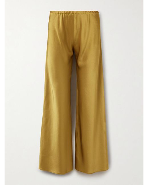 La Ligne Yellow Colby Satin Wide-Leg Pants