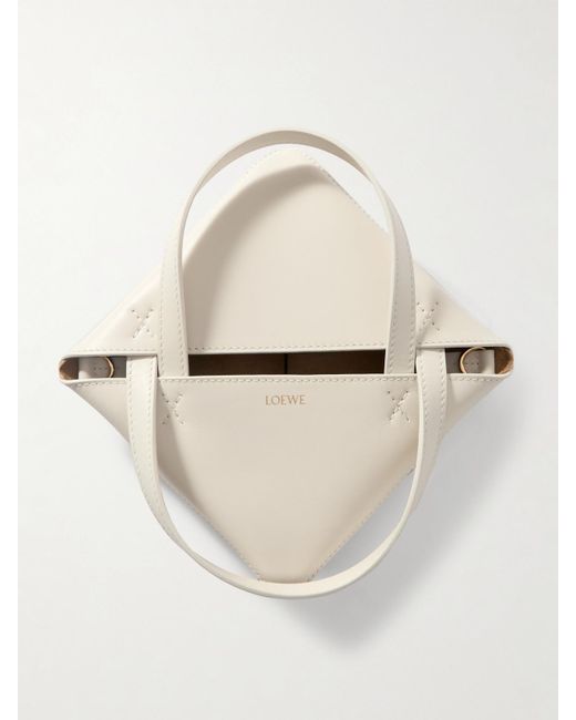 Loewe Natural Puzzle Fold Mini Wandelbare Tote Aus Zweifarbigem Leder