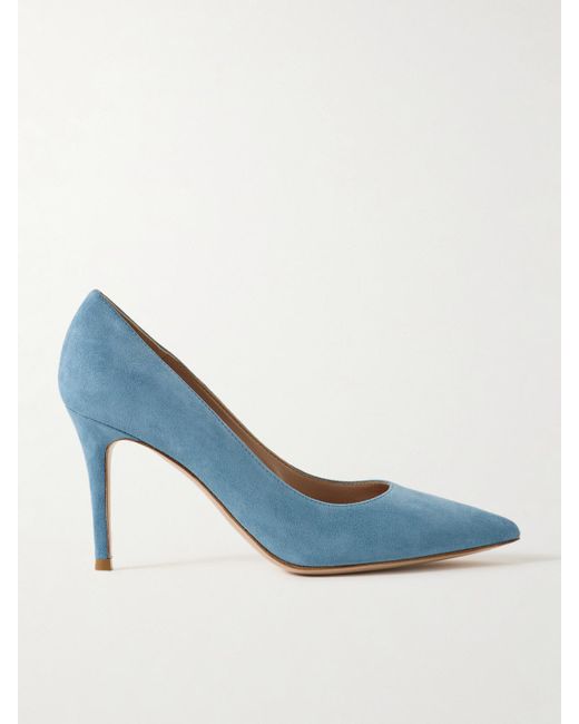 Gianvito Rossi Blue Gianvito 85 Pumps Aus Veloursleder