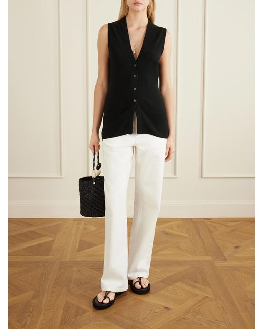 LeKasha Black Soyo Organic Cashmere Fitted Cardigan
