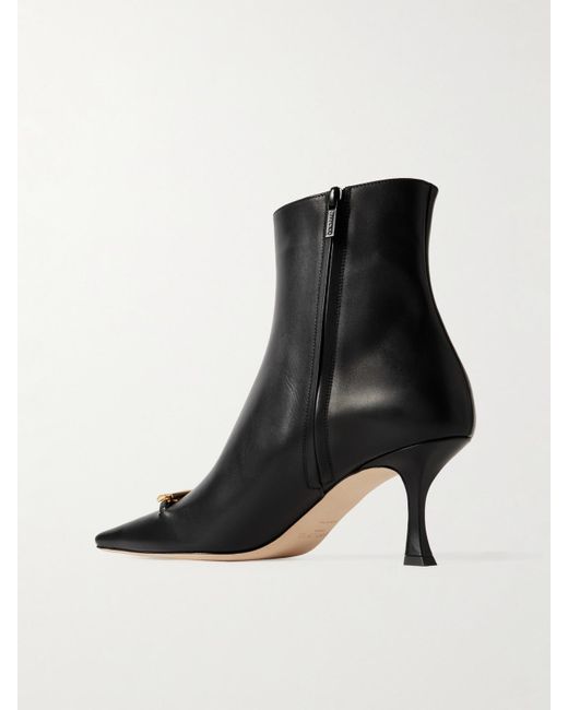 Jimmy Choo Black Ryker 70 Embellished Leather Ankle Boots