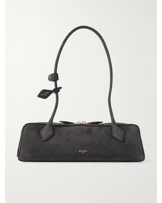 Alaïa White Le Teckel Medium Nubuck Shoulder Bag