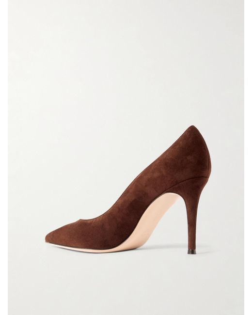 Gianvito Rossi Brown Gianvito 85 Suede Pumps