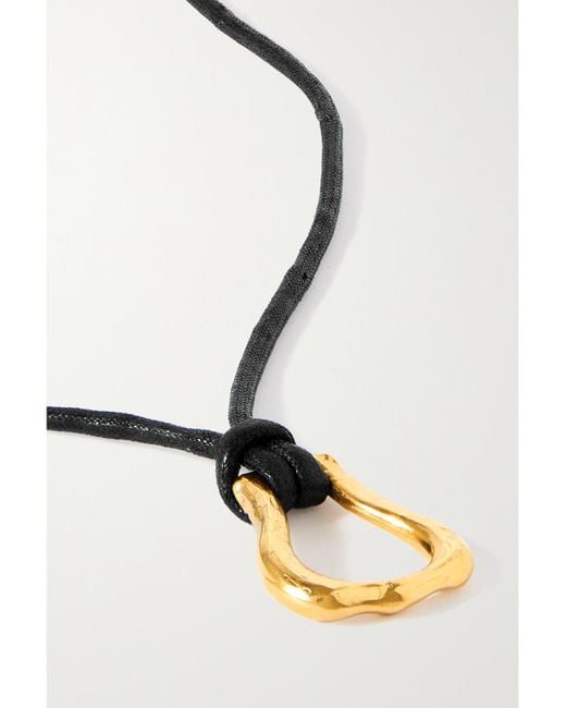 Alighieri Metallic Net Sustain The Mini Link Of Wanderlust-Plated Cord Necklace