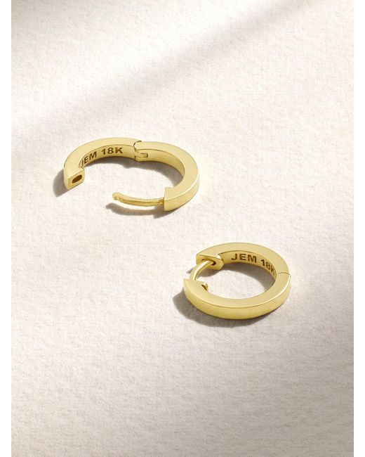 Jennifer Meyer Natural Small Huggies 18-Karat Hoop Earrings