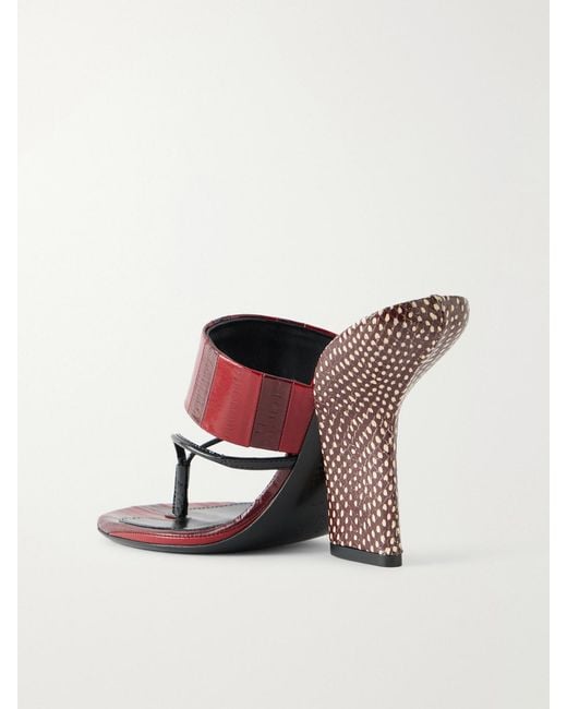 Dries Van Noten White Eel-Effect Leather Sandals