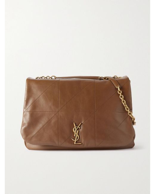 Saint Laurent Brown Jamie Schultertasche Aus Gestepptem Leder