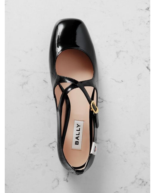Bally Black Patent-Leather Ballet Flats