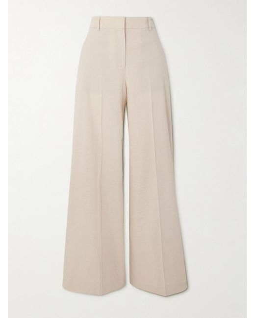 Theory Natural Treeca Hose Mit Weitem Bein Aus Einer Leinenmischung