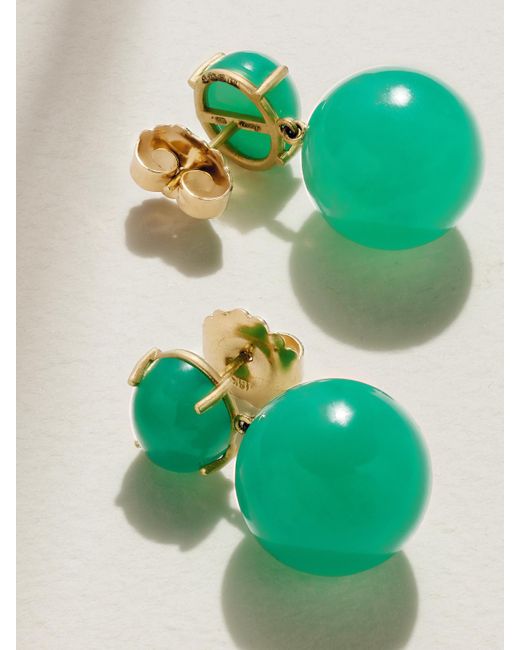 Irene Neuwirth Green Gumball 18-Karat Chrysoprase Earrings