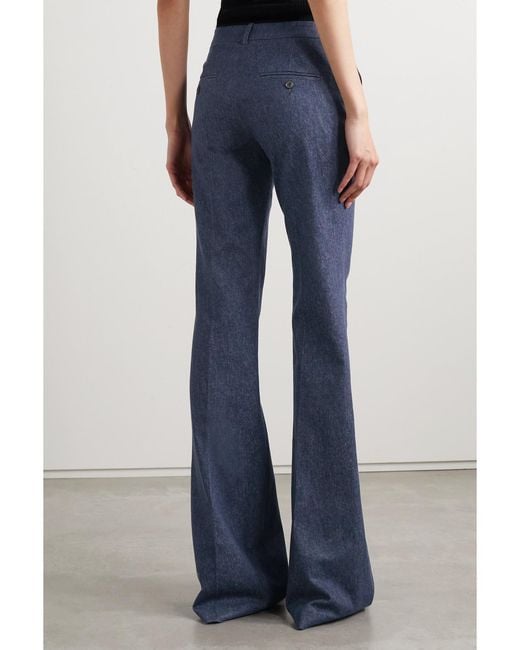 Michael Kors Blue Haylee Wool-Blend Flared Pants