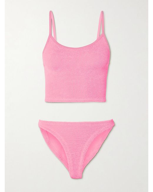 Hunza G Pink Strap Bikini Aus Seersucker