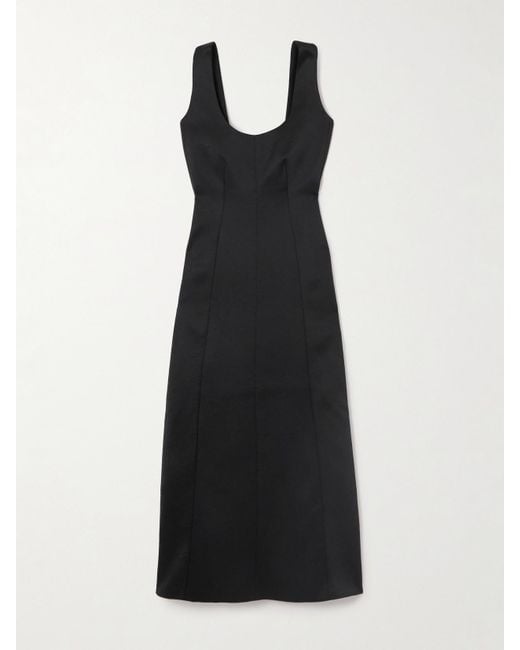Proenza Schouler Black Isabelle Paneled Crepe Midi Dress