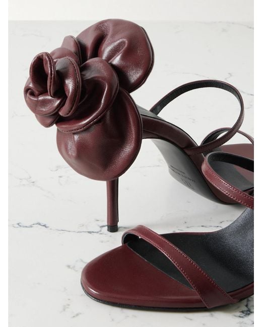 Magda Butrym Red Appliquéd Leather Sandals