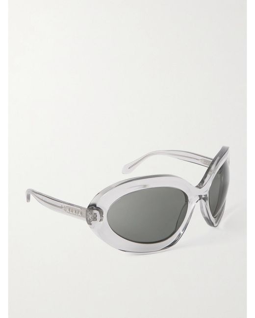 Alaïa Gray Round-Frame Acetate Sunglasses