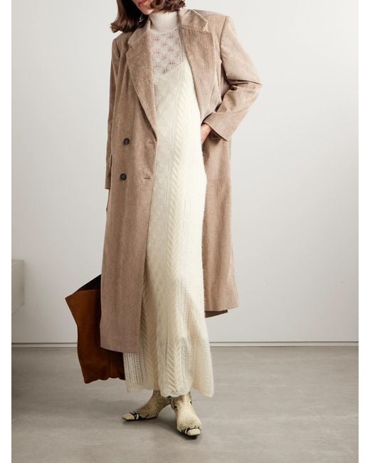 Ulla Johnson White Kassia Pointelle-Knit Alpaca-Blend Turtleneck Maxi Dress