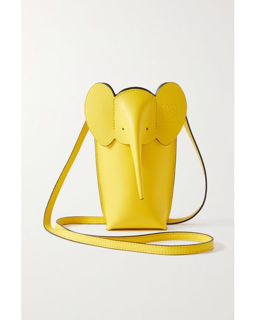 Loewe Yellow Elephant Pocket Schultertasche Aus Leder