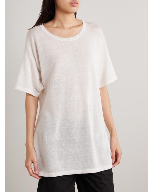 T-Shirt Oversize En Mailles Jiselle The Row en coloris White