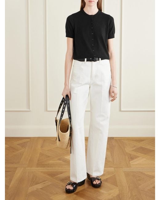 La Ligne Black Alex Cropped Knitted Cardigan