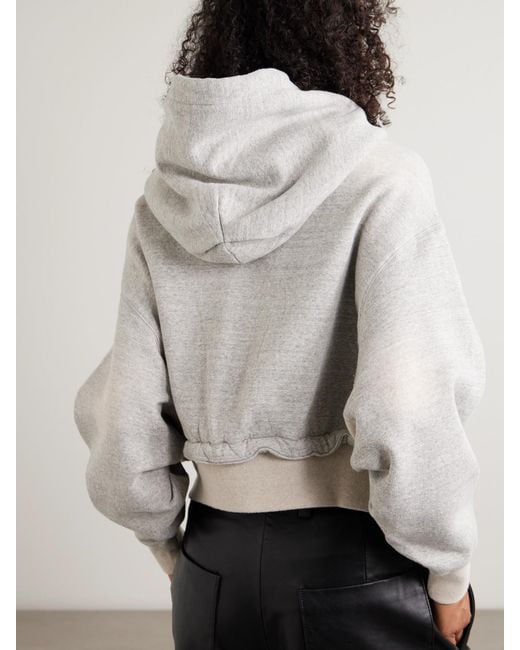 R13 White Tie-Detailed Cotton-Jersey Hoodie