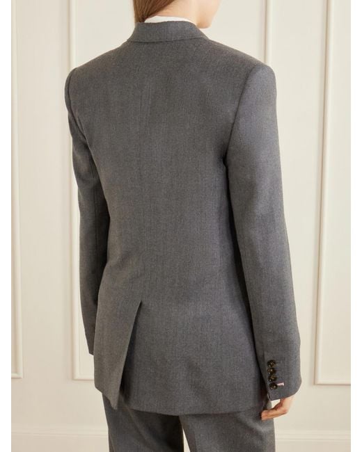 Stella McCartney Gray Doubled-Breasted Oversized Wool Blazer
