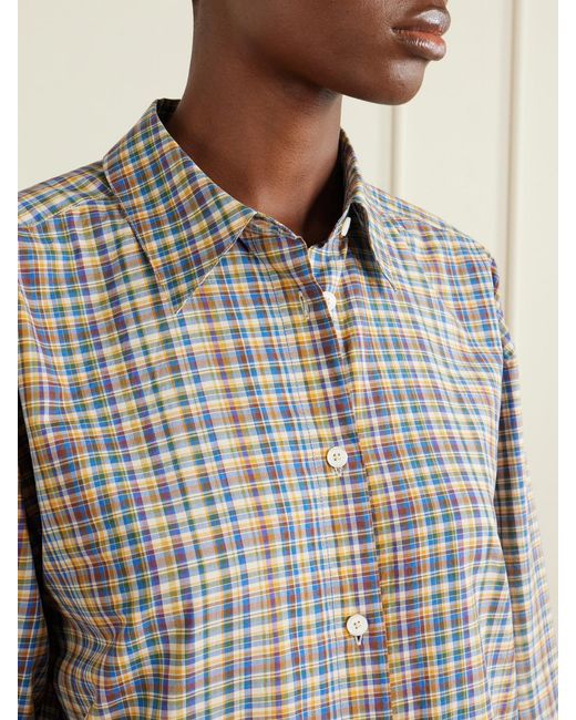 Totême Gray Checked Cotton Shirt