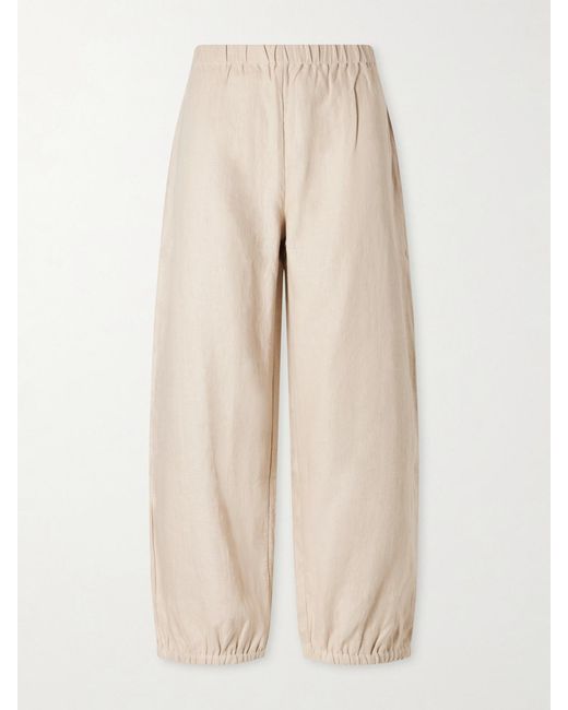 Suzie Kondi Natural Delos Linen Wide-Leg Pants