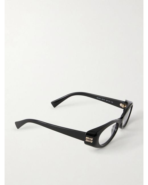Miu Miu Black Cat-Eye Frame Acetate Optical Glasses