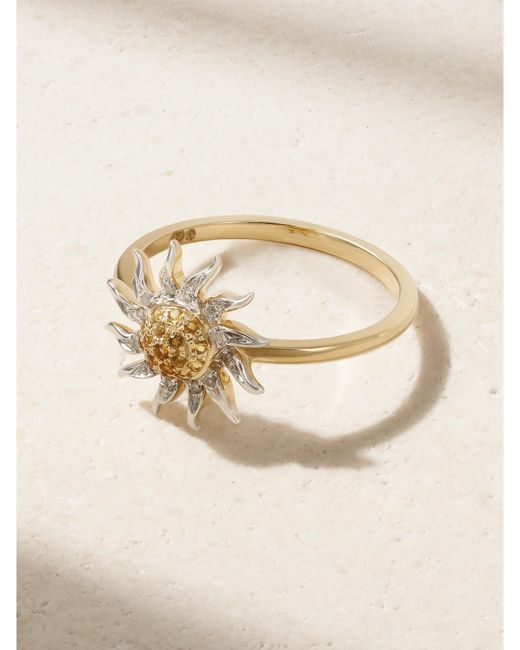 Yvonne Léon Natural Mini Soleil 18-Karat And, Diamond And Citrine Ring