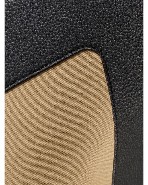 Khaite Black Lotus Kleine Tote Aus Canvas Mit Besätzen Aus Strukturiertem Leder