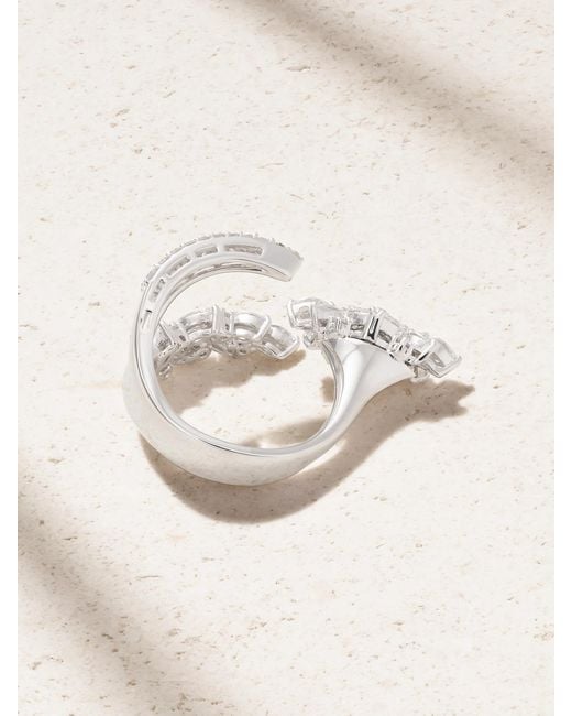 YEPREM Natural Ring Aus 18 Karat Weißgold Mit Diamanten