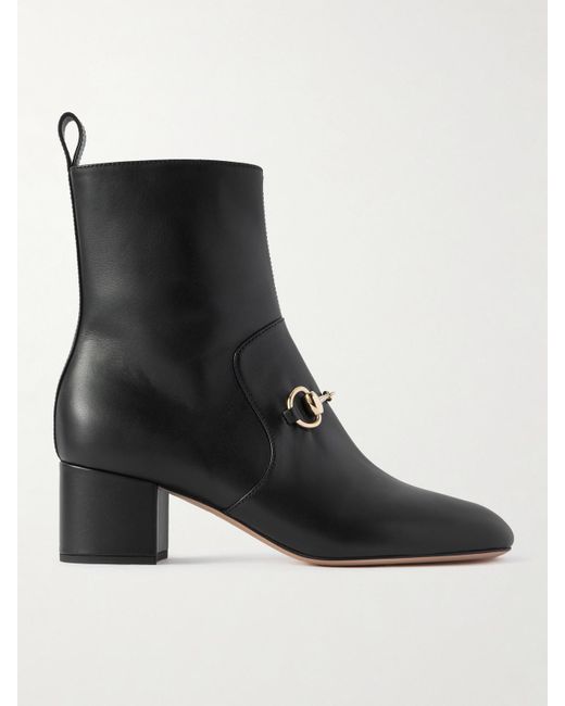 Gucci Black Lady Horsebit-Detailed Leather Ankle Boots