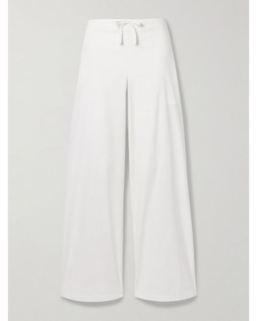 Skims White Hose Mit Weitem Bein Aus Popeline Aus Einer Baumwollmischung – Snow