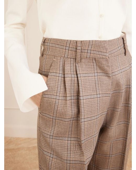 Blazé Milano Natural Fox Checked Wool Pants