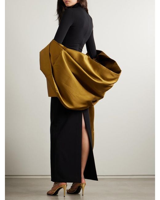Solace London Blue Lyana Maxikleid Aus Glänzendem Twill Und Stretch-Crêpe